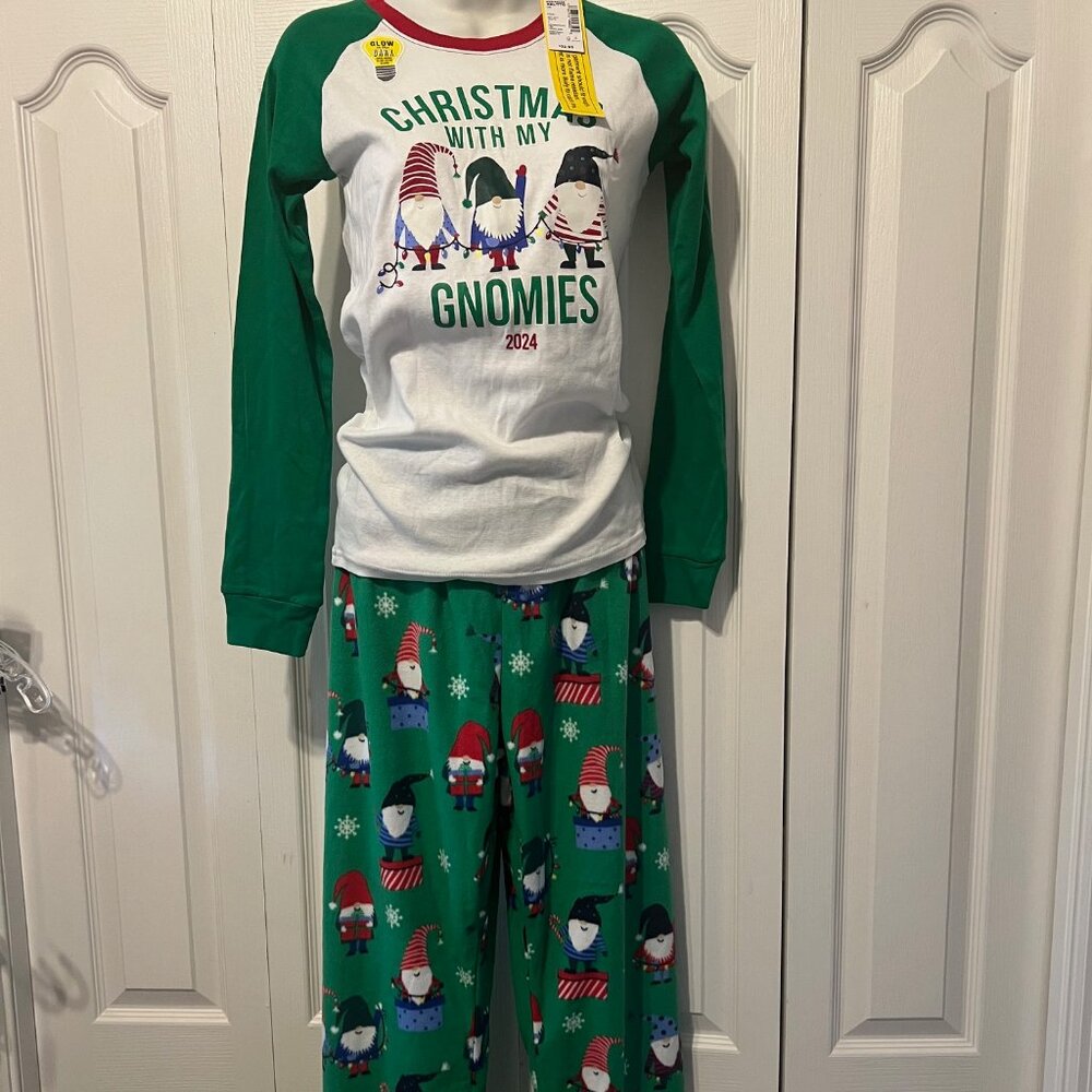 Children's Place-Christmas Gnomes 2024 2 Pc. P J Set-Sz. XXL (16)-Red/Green Mix